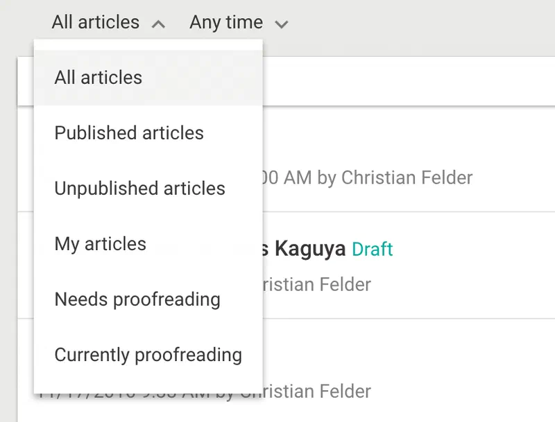 Search filters