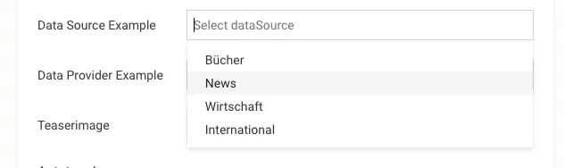 DataSource Dropdown