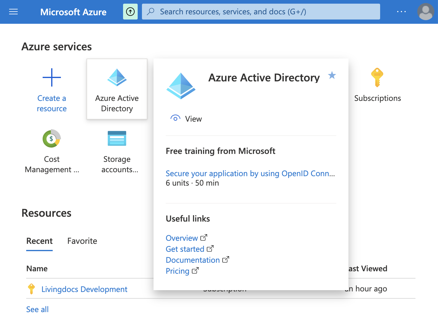 Azure Active Directory in Azure Portal