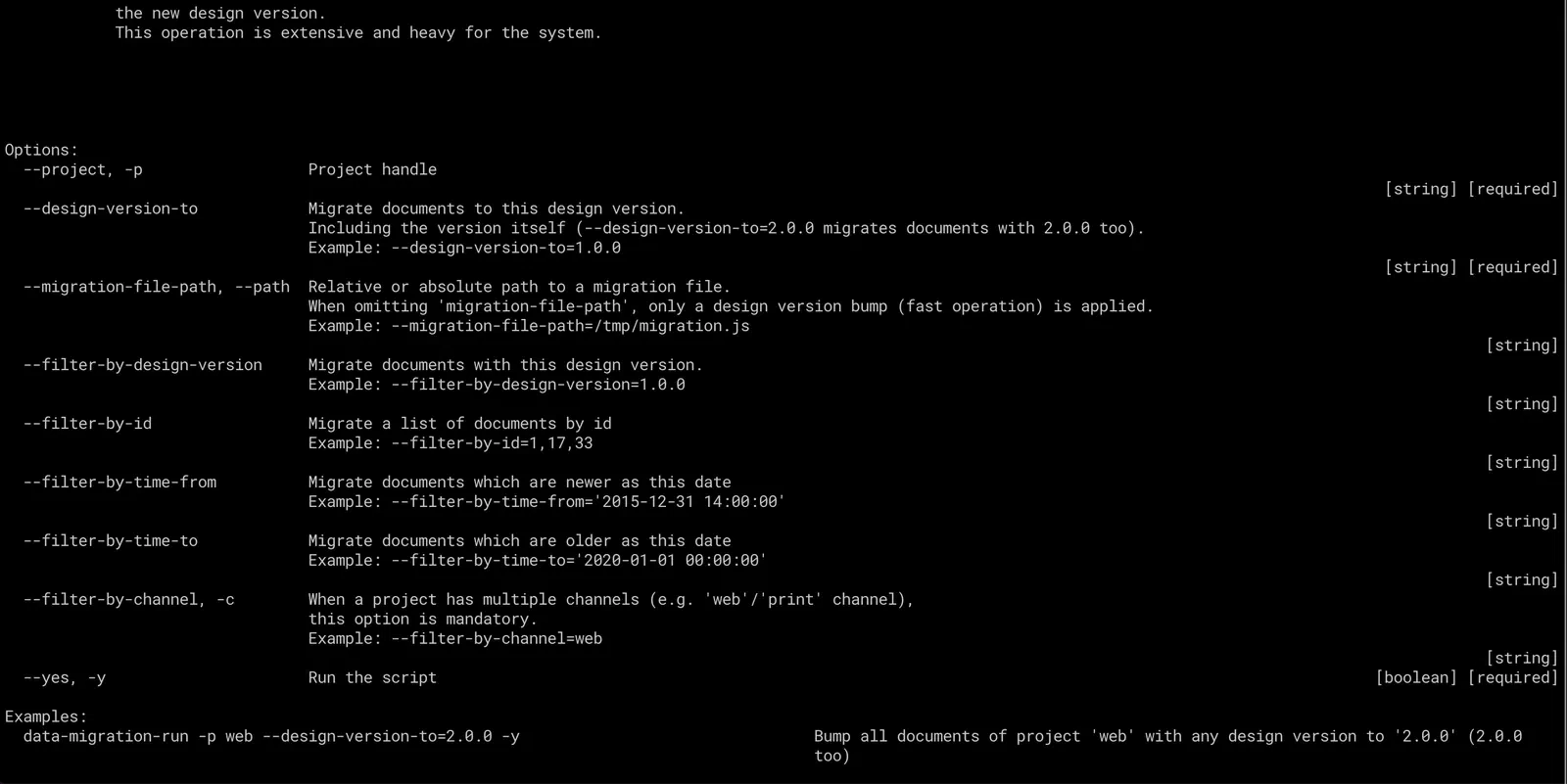 Data Migration Run - Help