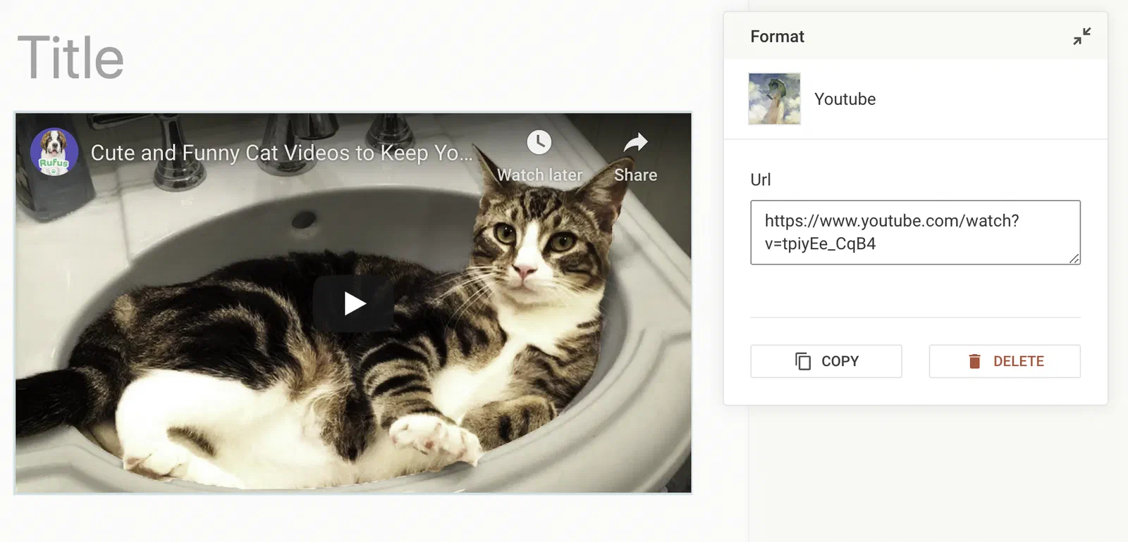 Rendered Youtube Include