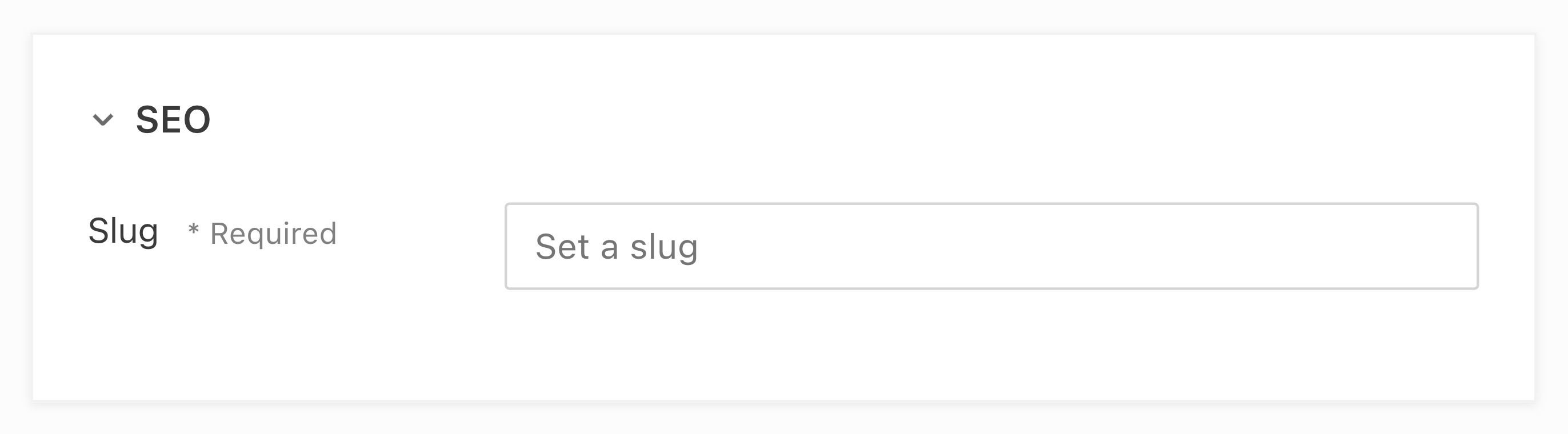 Slug form metadata