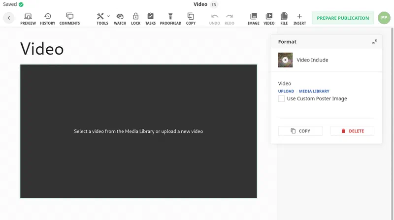 Video include placeholder
