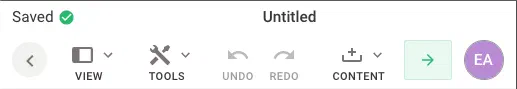 The toolbar at its narrowest, reduced to View, Tools and Content groups