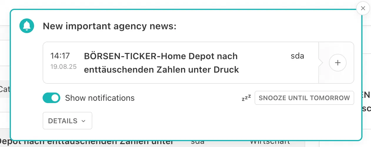 News Agency Notifications Decollapsed
