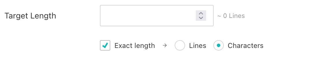 UI mode characters of metadata plugin li-target-length