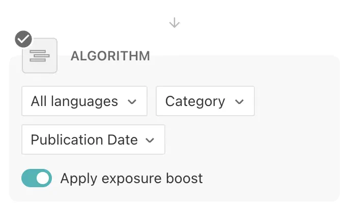 Exposure boost switch in teaser algorithm settings