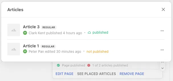 Issue management view articles