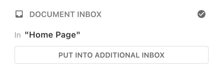 Inbox assignment section in publish control panel